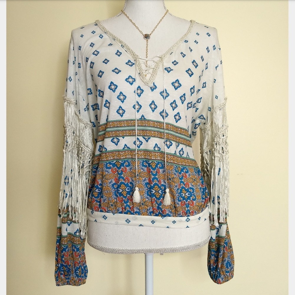 CLEARANCE NWT Free People fringe blouse top